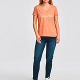 Camiseta Caterpillar Script V Para Mujer Color Naranja-4