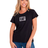 Camiseta Metallic Cat Logo Te Para Mujer Color Negro-1