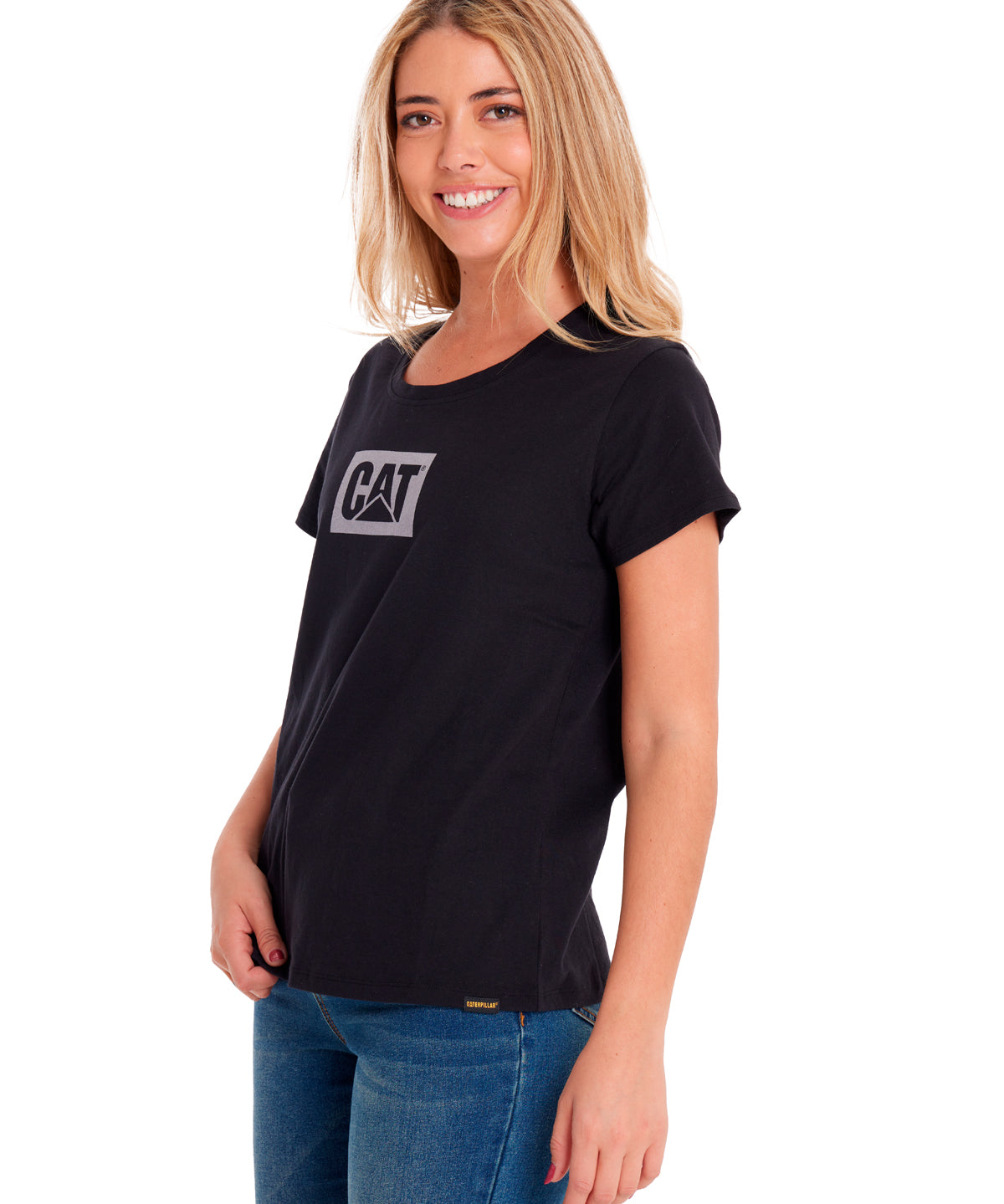 Camiseta Metallic Cat Logo Te Para Mujer Color Negro-2