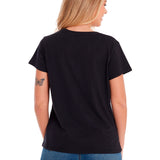 Camiseta Metallic Cat Logo Te Para Mujer Color Negro-3