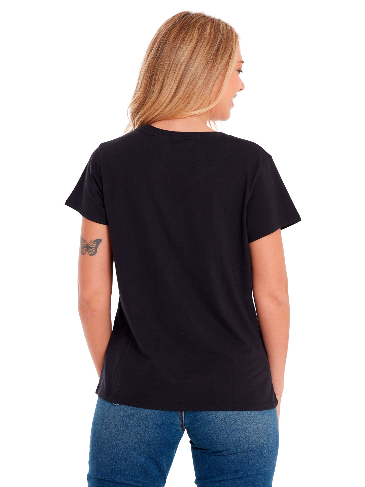 Camiseta Metallic Cat Logo Te Para Mujer Color Negro-3