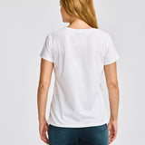 Camiseta Metallic Cat Logo Te Para Mujer Color Blanco-4