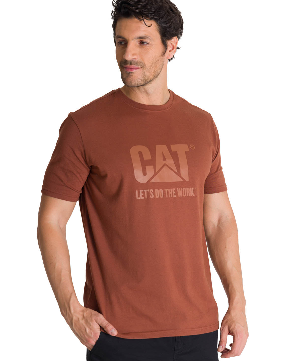 Camiseta Do The Work Graphic Para Hombre Color Café-1