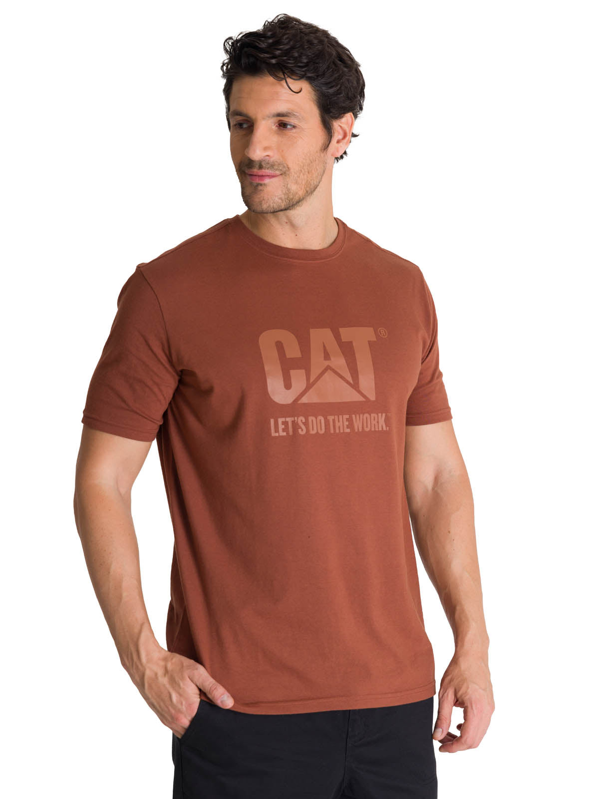 Camiseta Do The Work Graphic Para Hombre Color Café-1