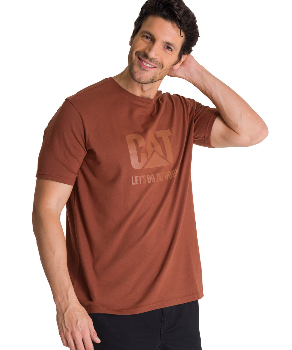 Camiseta Do The Work Graphic Para Hombre Color Café-2