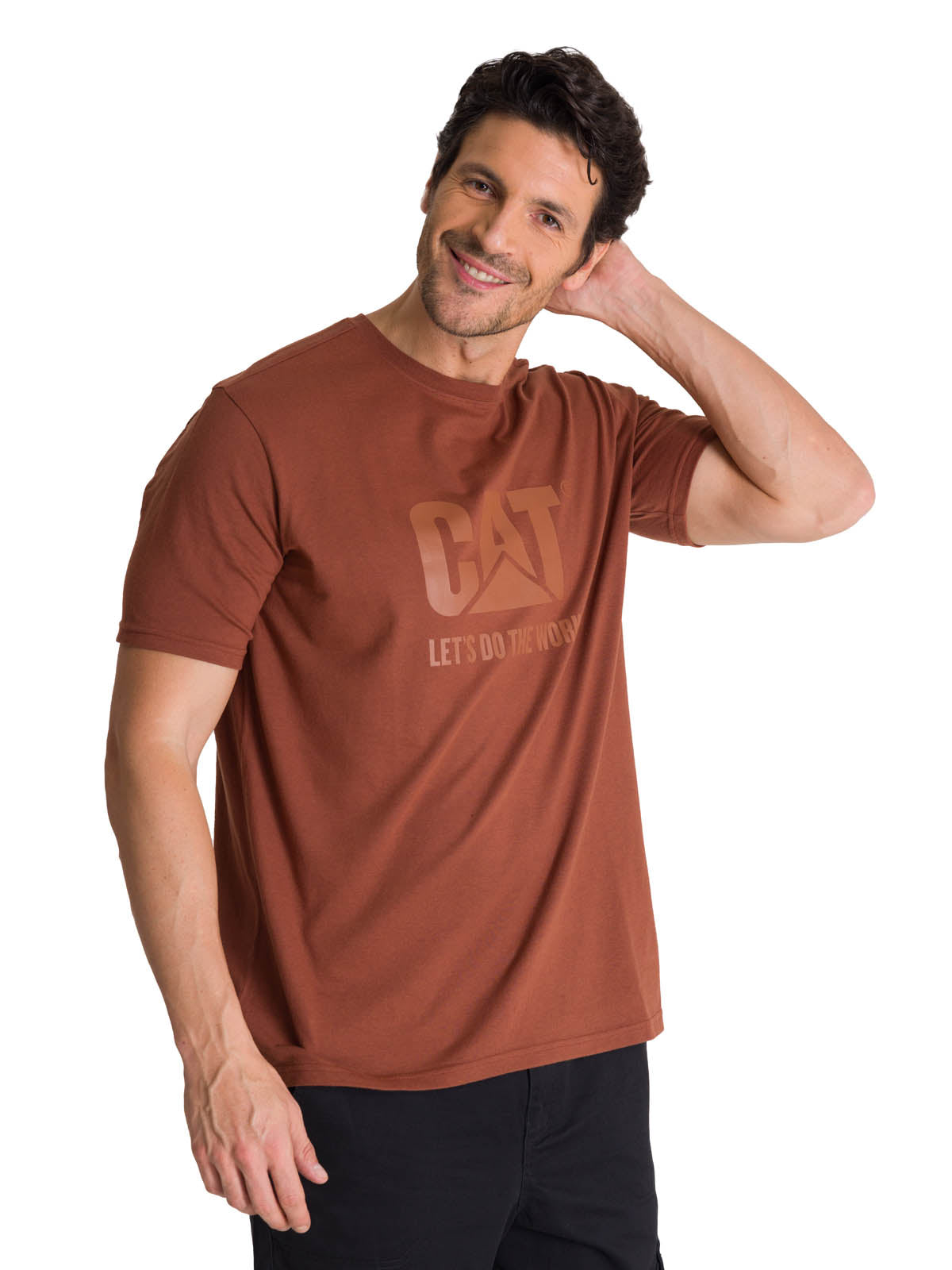 Camiseta Do The Work Graphic Para Hombre Color Café-2