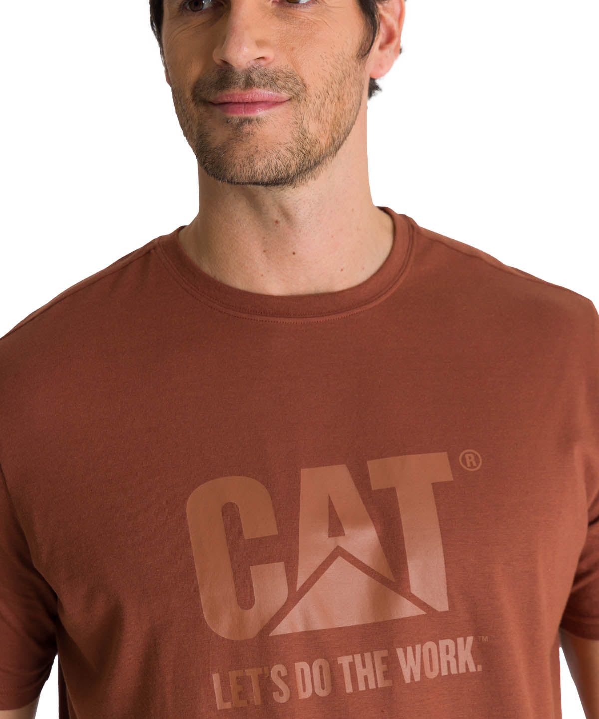 Camiseta Do The Work Graphic Para Hombre Color Café-4