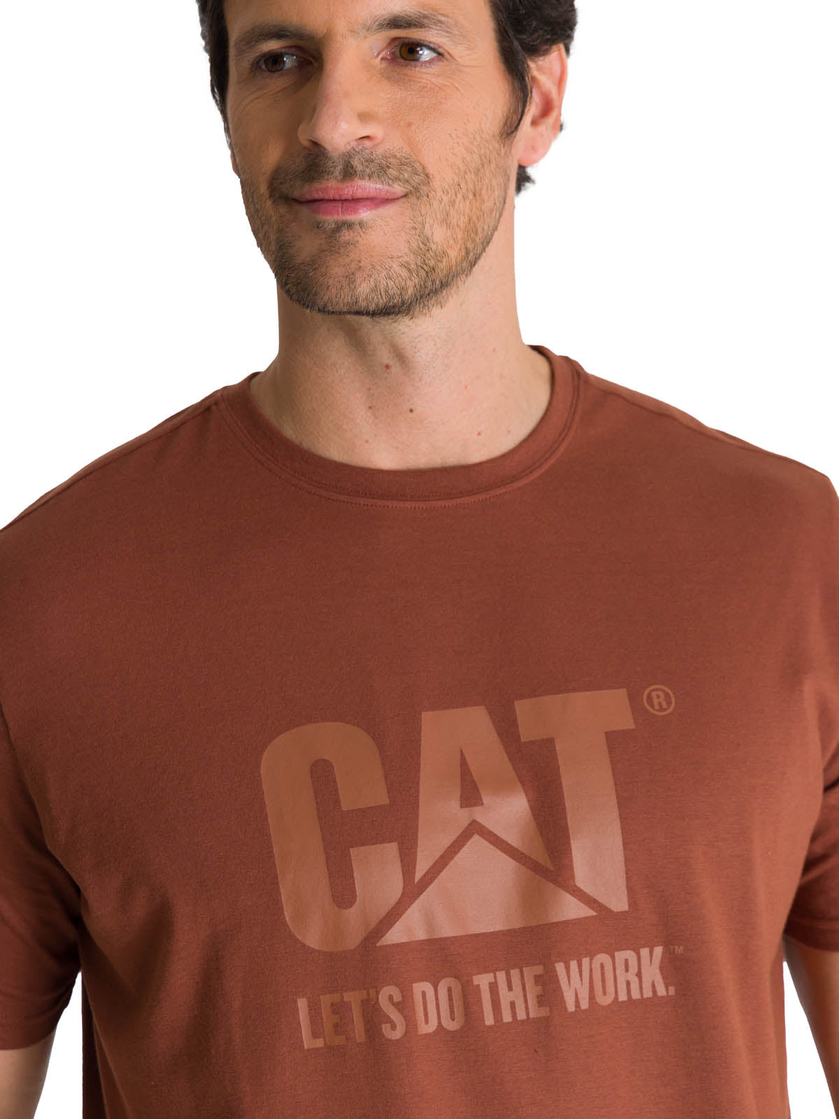 Camiseta Do The Work Graphic Para Hombre Color Café-4