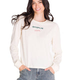 Camiseta Manga Larga Floral Graphic T Para Mujer Color Amarillo-1