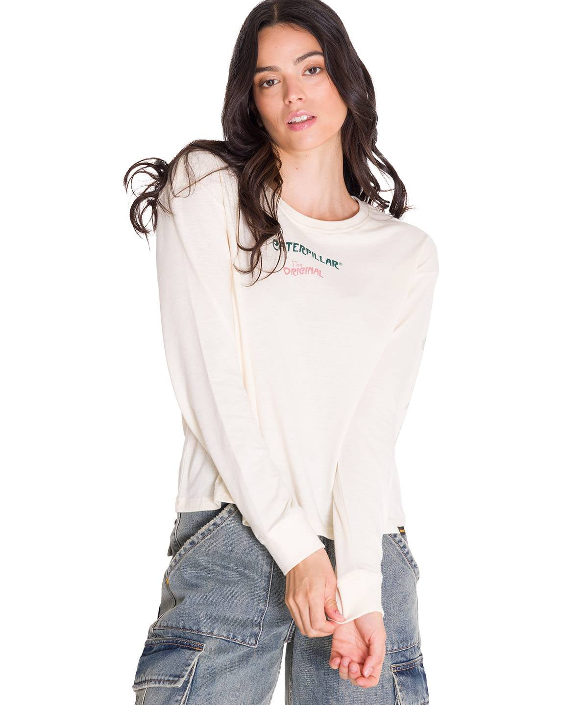 Camiseta Manga Larga Floral Graphic T Para Mujer Color Amarillo-2