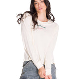 Camiseta Manga Larga Floral Graphic T Para Mujer Color Amarillo-2