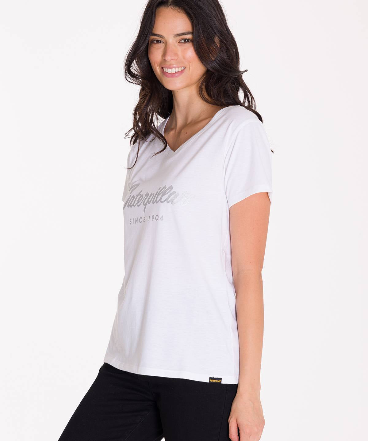 Camiseta Caterpillar Metallic Para Mujer Color Blanco-1