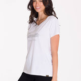 Camiseta Caterpillar Metallic Para Mujer Color Blanco-1