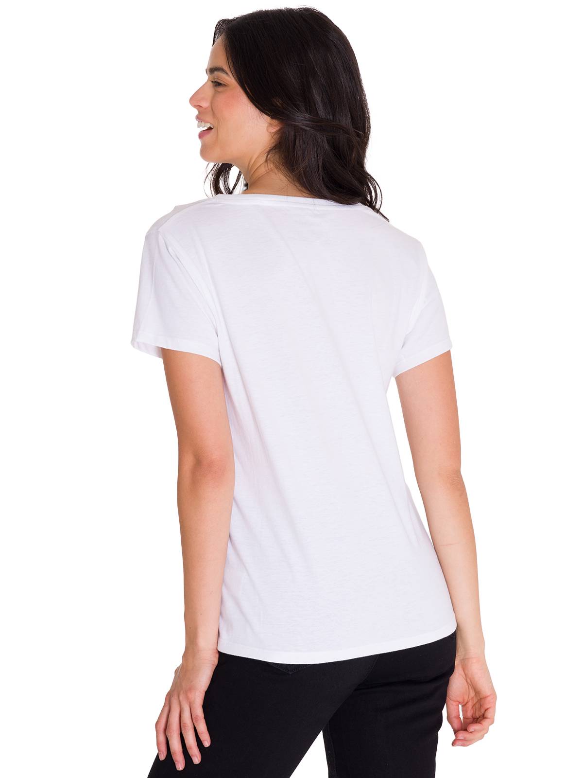 Camiseta Caterpillar Metallic Para Mujer Color Blanco-3