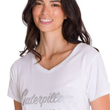 Camiseta Caterpillar Metallic Para Mujer Color Blanco-4