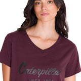 Camiseta Caterpillar Metallic Para Mujer Color Negro-4