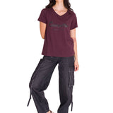 Camiseta Caterpillar Metallic Para Mujer Color Negro-5