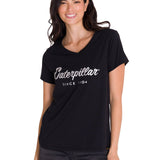 Camiseta Caterpillar Metallic Para Mujer Color Negro-1
