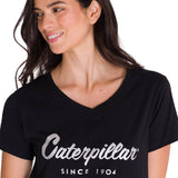 Camiseta Caterpillar Metallic Para Mujer Color Negro-4