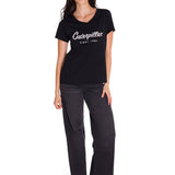 Camiseta Caterpillar Metallic Para Mujer Color Negro-5