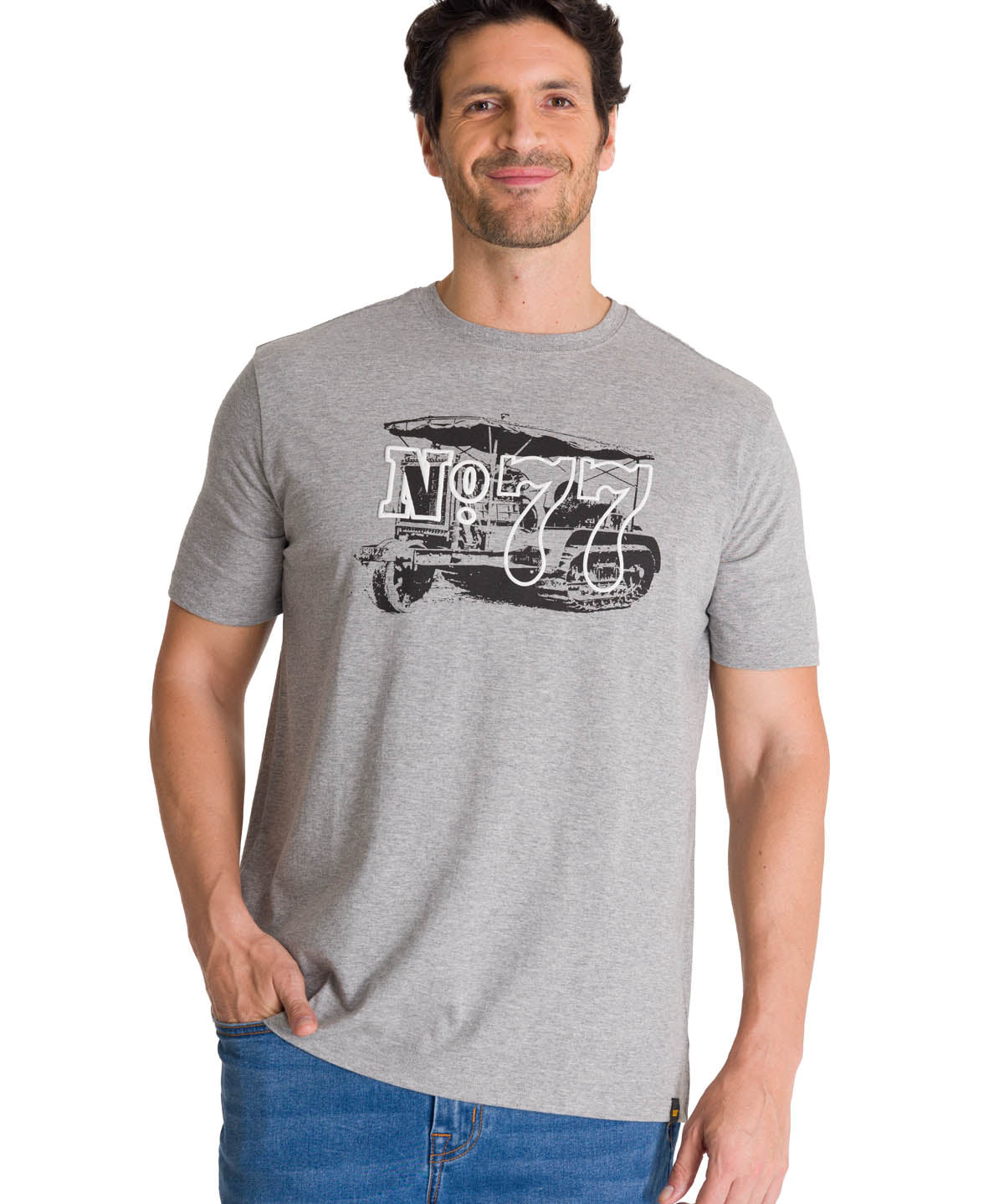 Camiseta Heritage No 77 Tee Para Hombre Color Gris-1