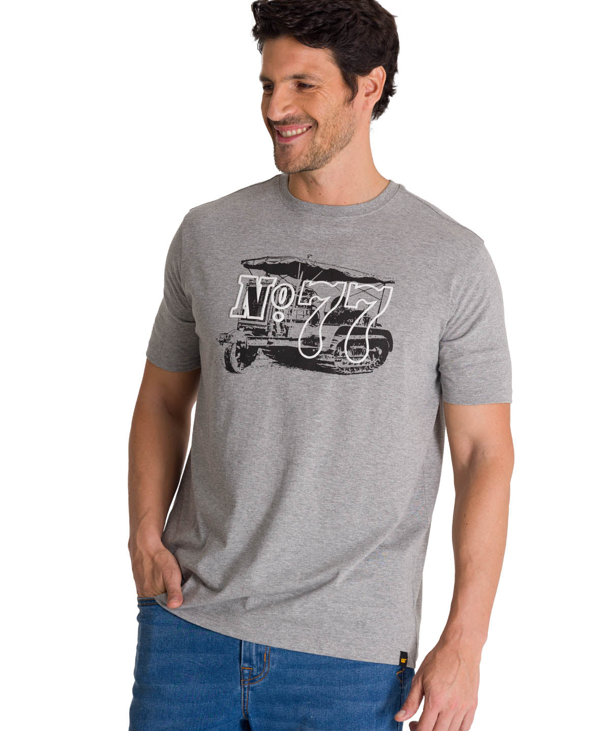 Camiseta Heritage No 77 Tee Para Hombre Color Gris-2