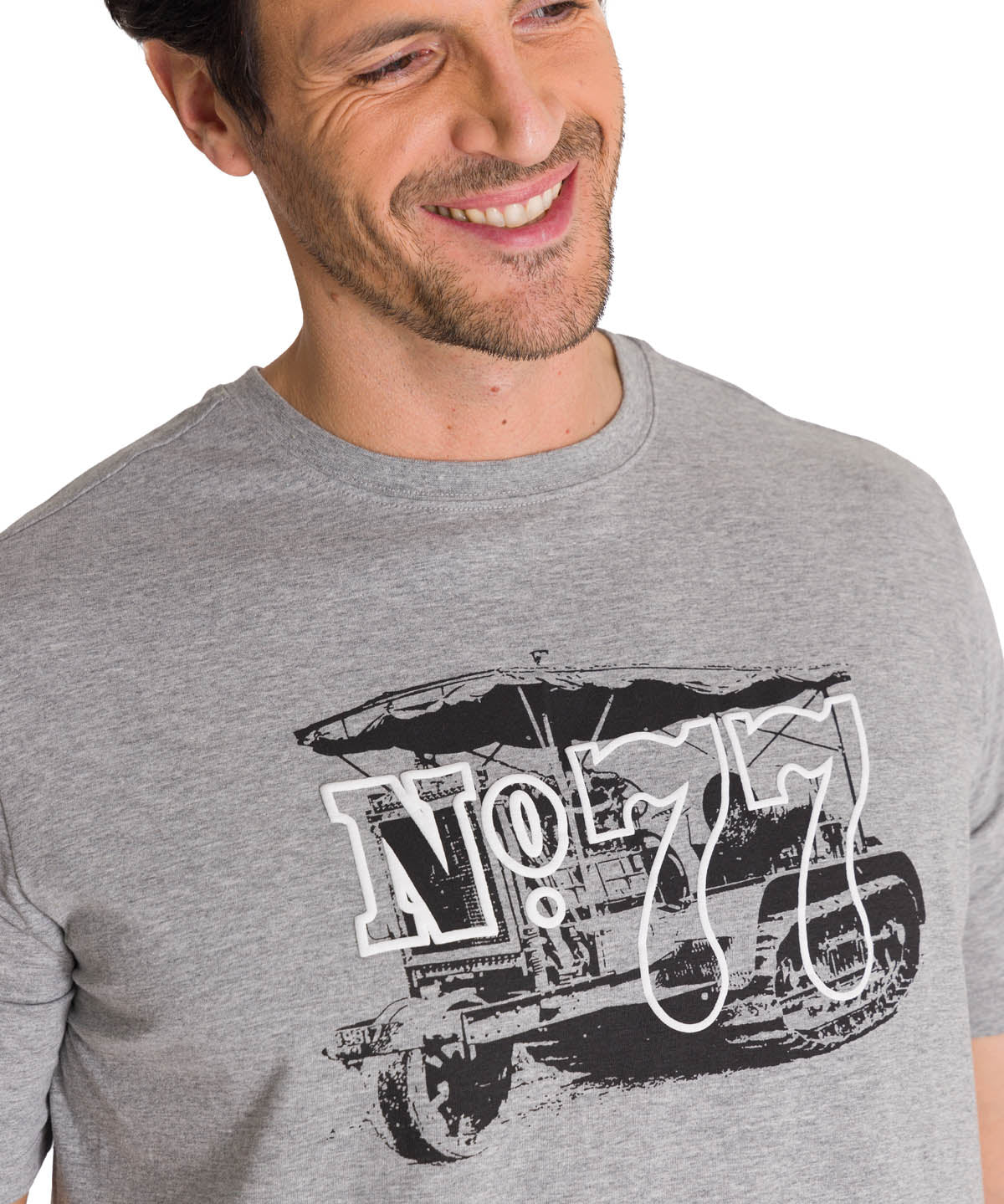 Camiseta Heritage No 77 Tee Para Hombre Color Gris-4
