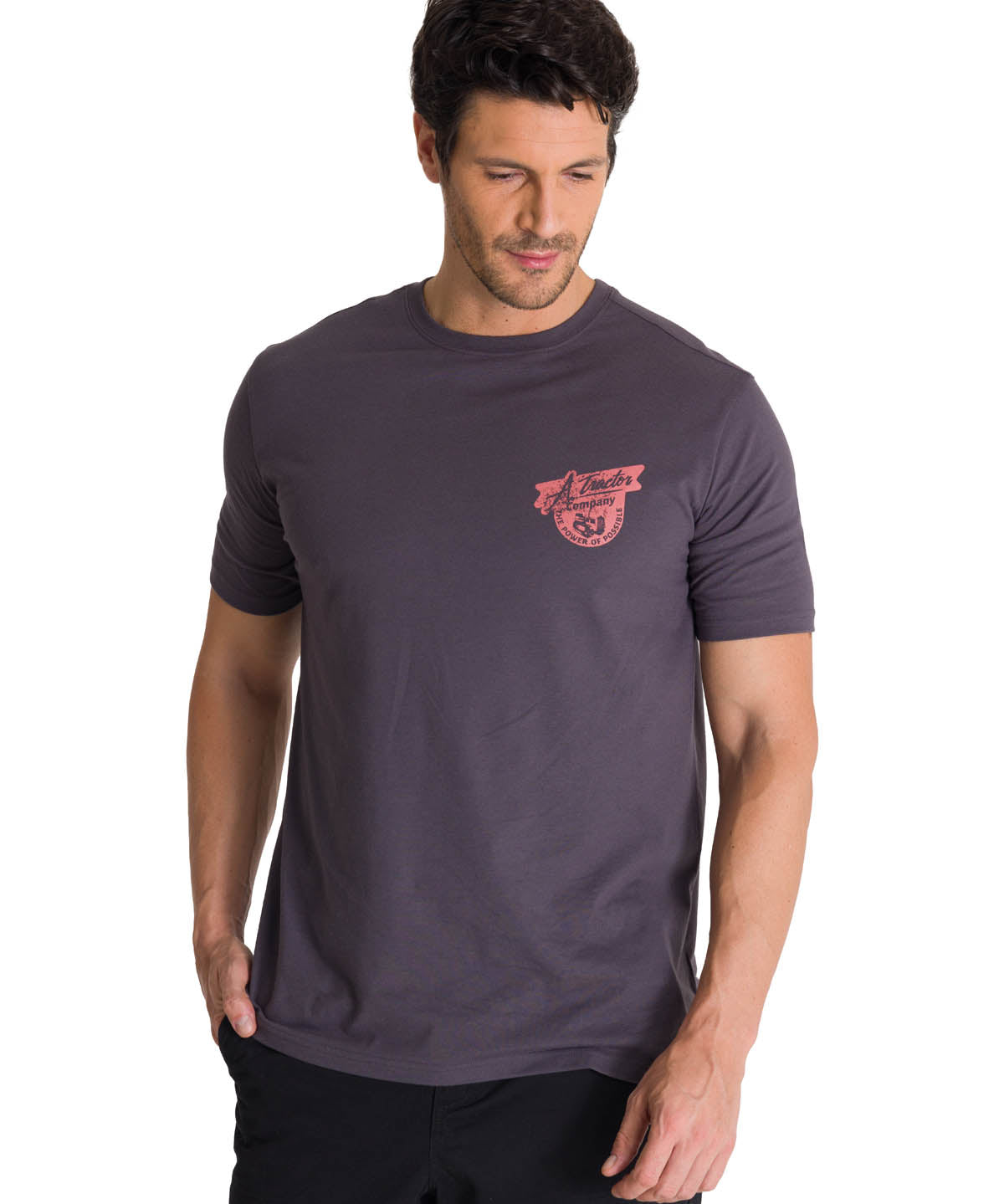 Camiseta Heritage Tractor Co Para Hombre Color Gris-2