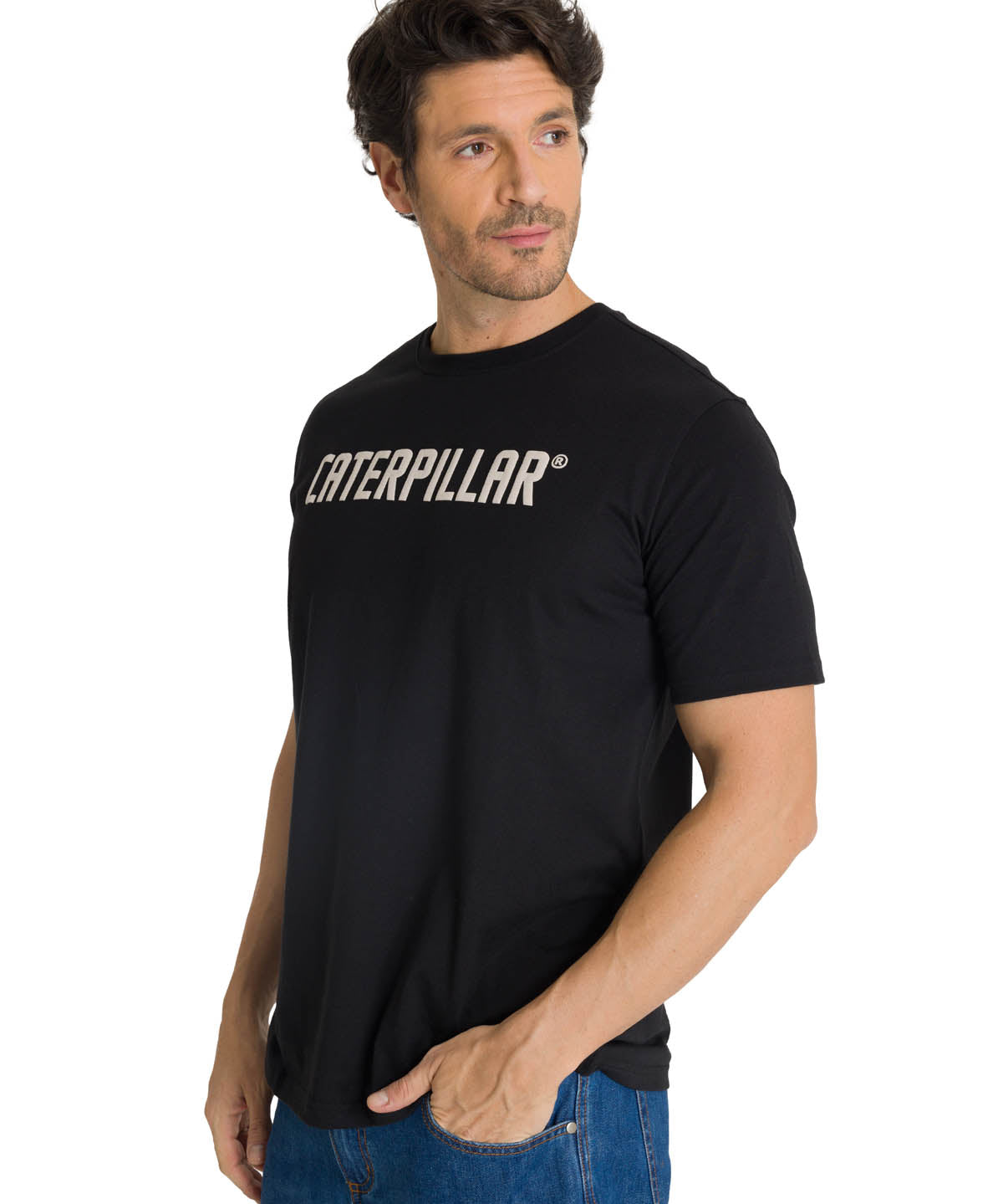 Camiseta Caterpillar Puff Pri Para Hombre Color Negro-1