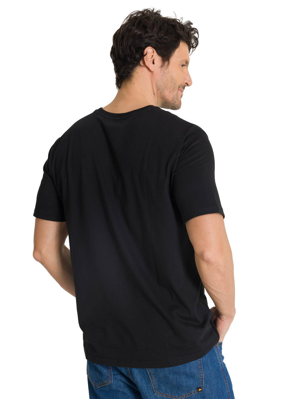 Camiseta Caterpillar Puff Pri Para Hombre Color Negro-3