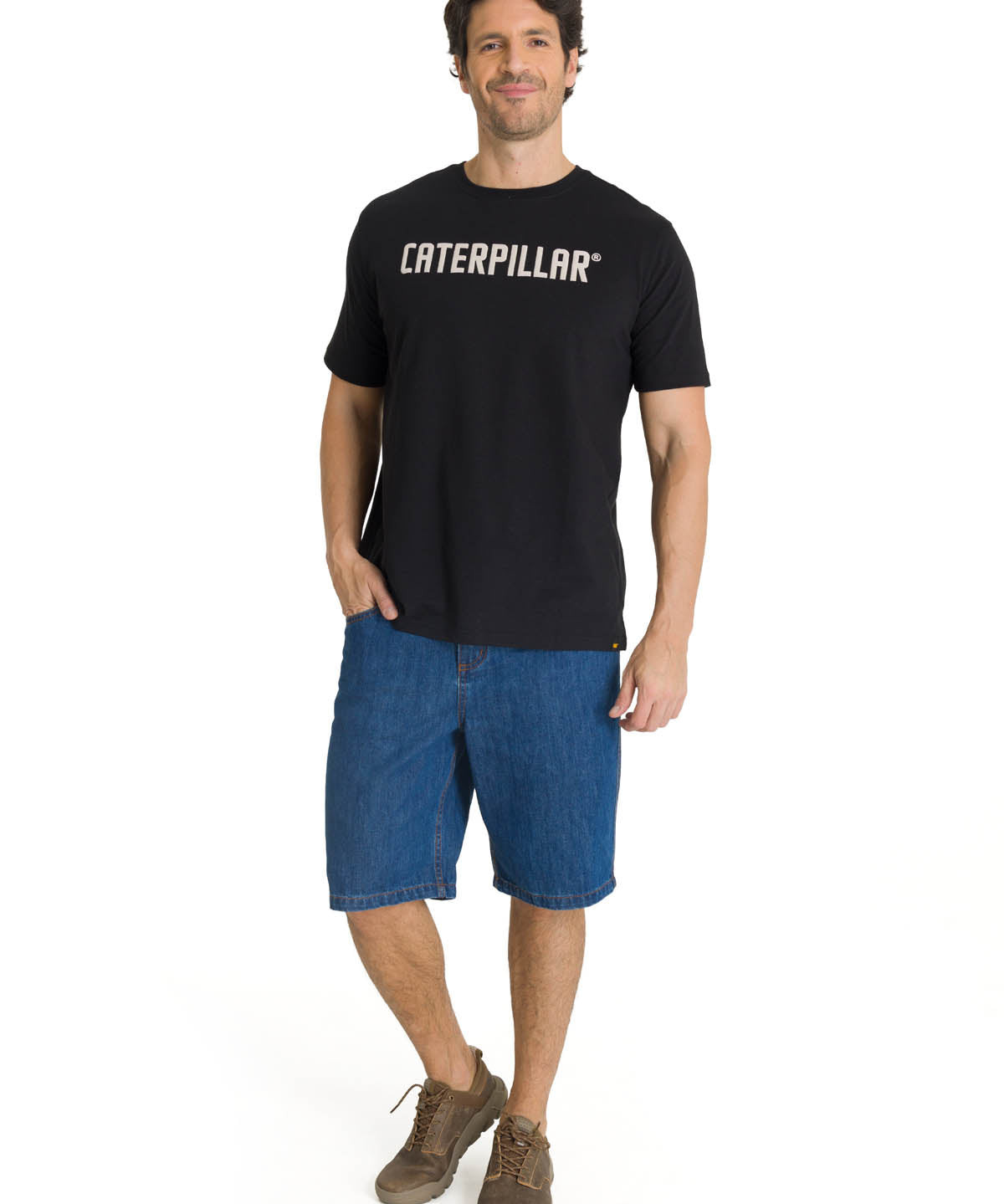 Camiseta Caterpillar Puff Pri Para Hombre Color Negro-5