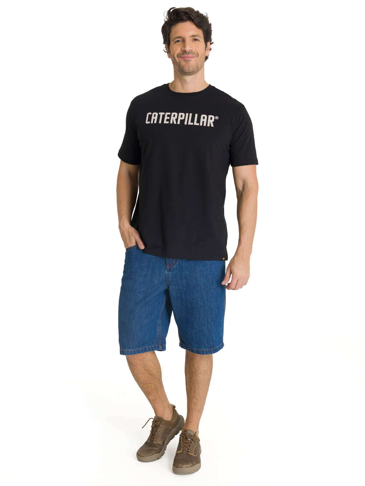 Camiseta Caterpillar Puff Pri Para Hombre Color Negro-5