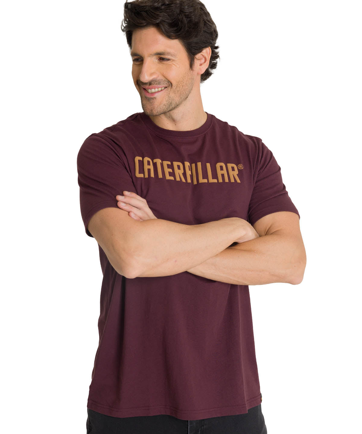 Camiseta Caterpillar Puff Pri Para Hombre Color Morado-1