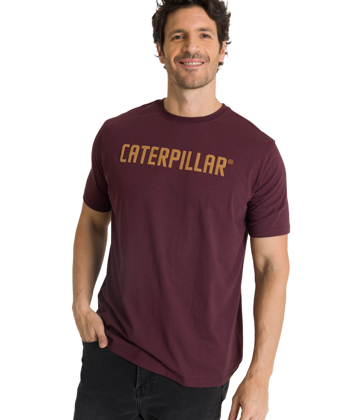 Camiseta Caterpillar Puff Pri Para Hombre Color Morado-2