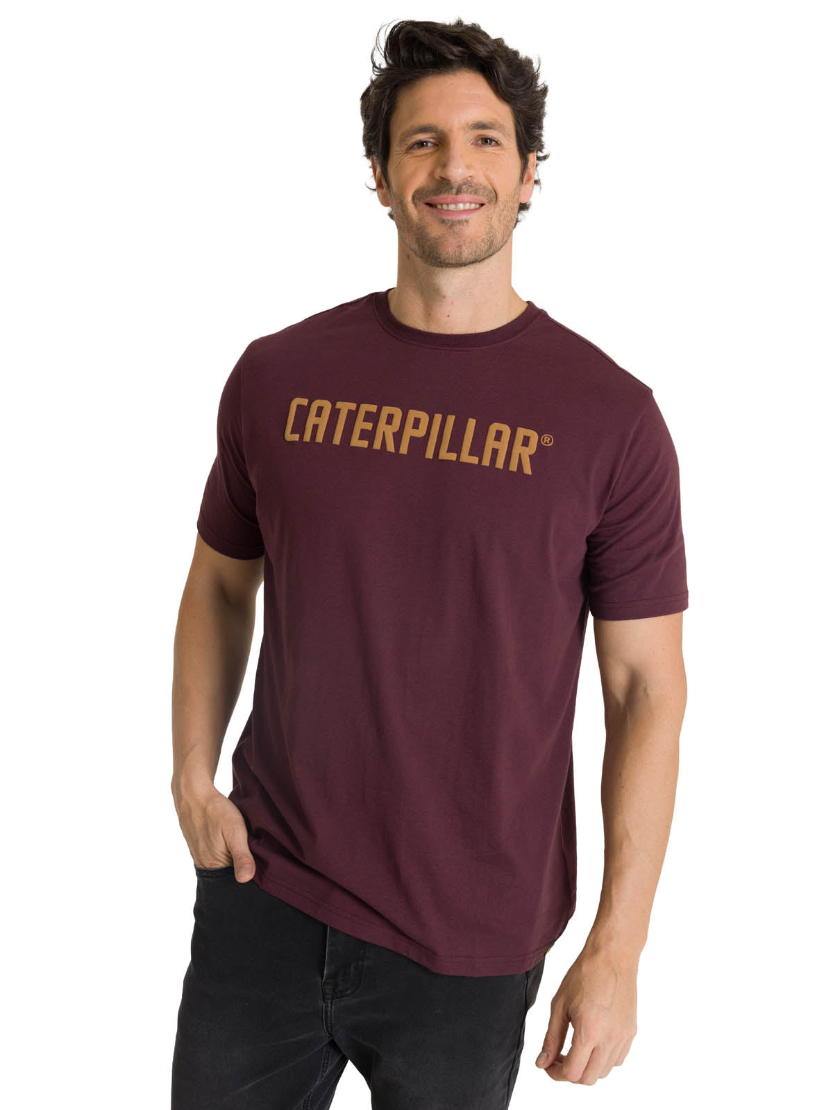 Camiseta Caterpillar Puff Pri Para Hombre Color Morado-2