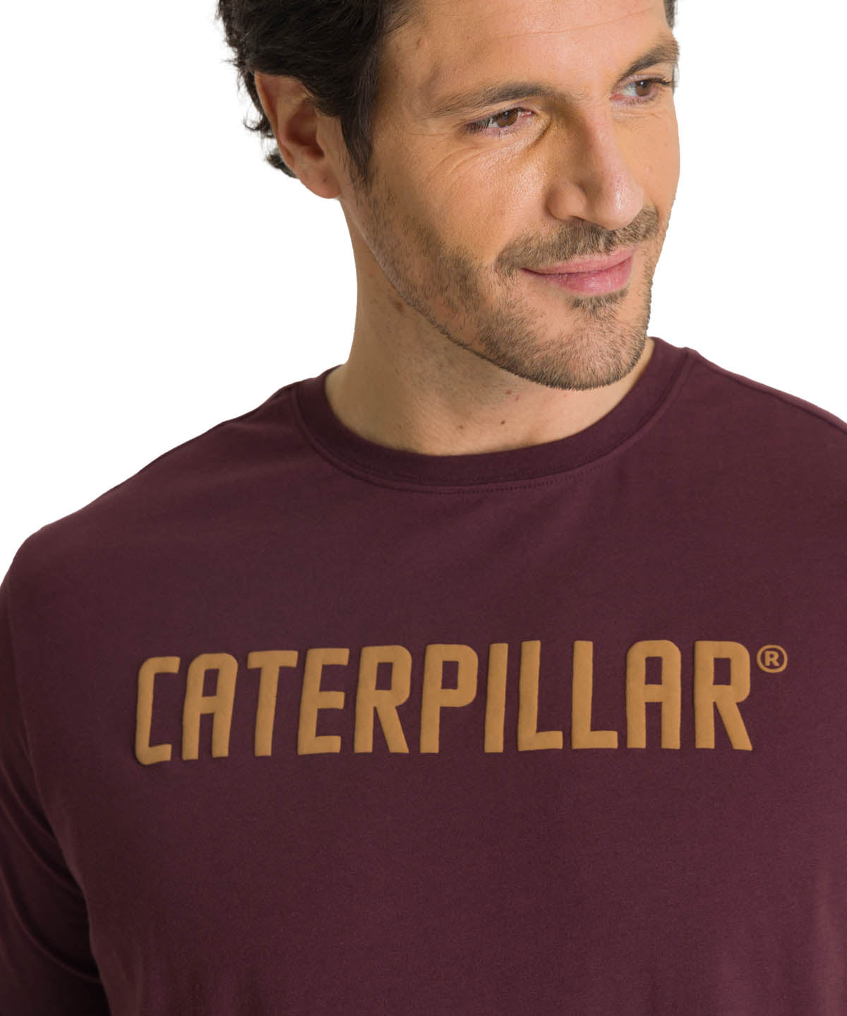 Camiseta Caterpillar Puff Pri Para Hombre Color Morado-4
