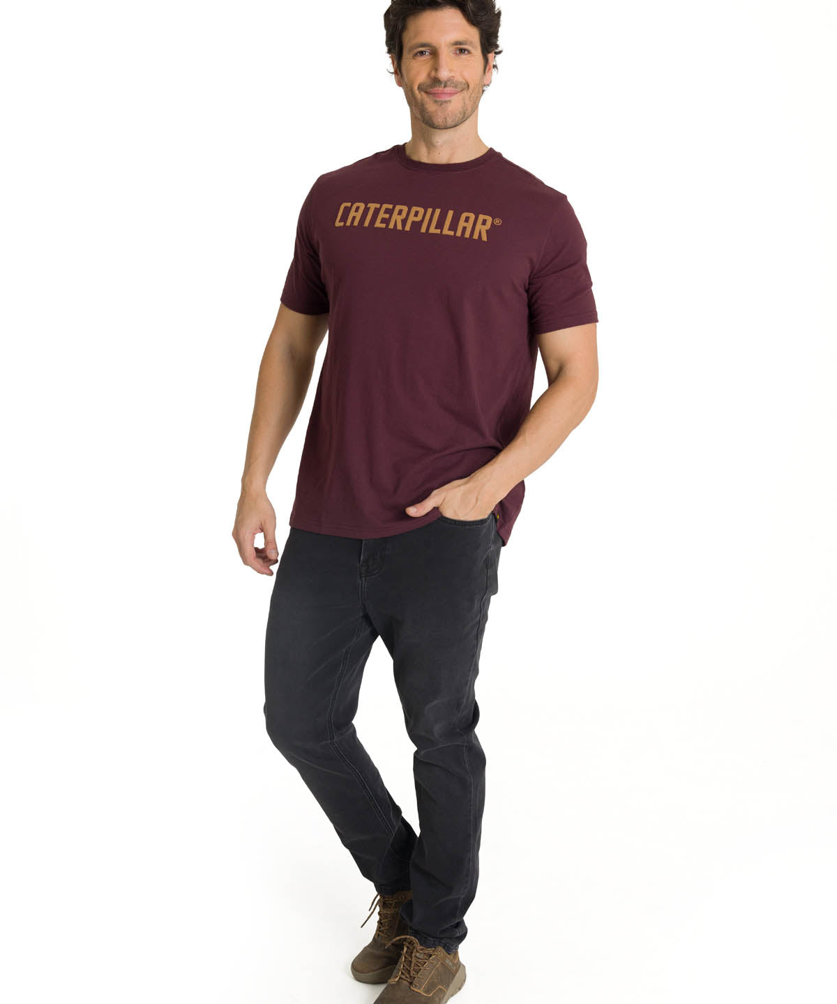 Camiseta Caterpillar Puff Pri Para Hombre Color Morado-5