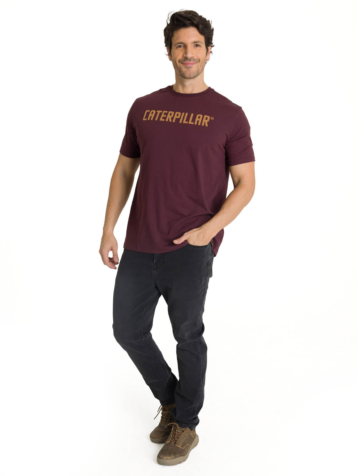 Camiseta Caterpillar Puff Pri Para Hombre Color Morado-5