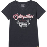 Camiseta V-Neck Graphic Tee 1 Para Mujer Color Negro-1