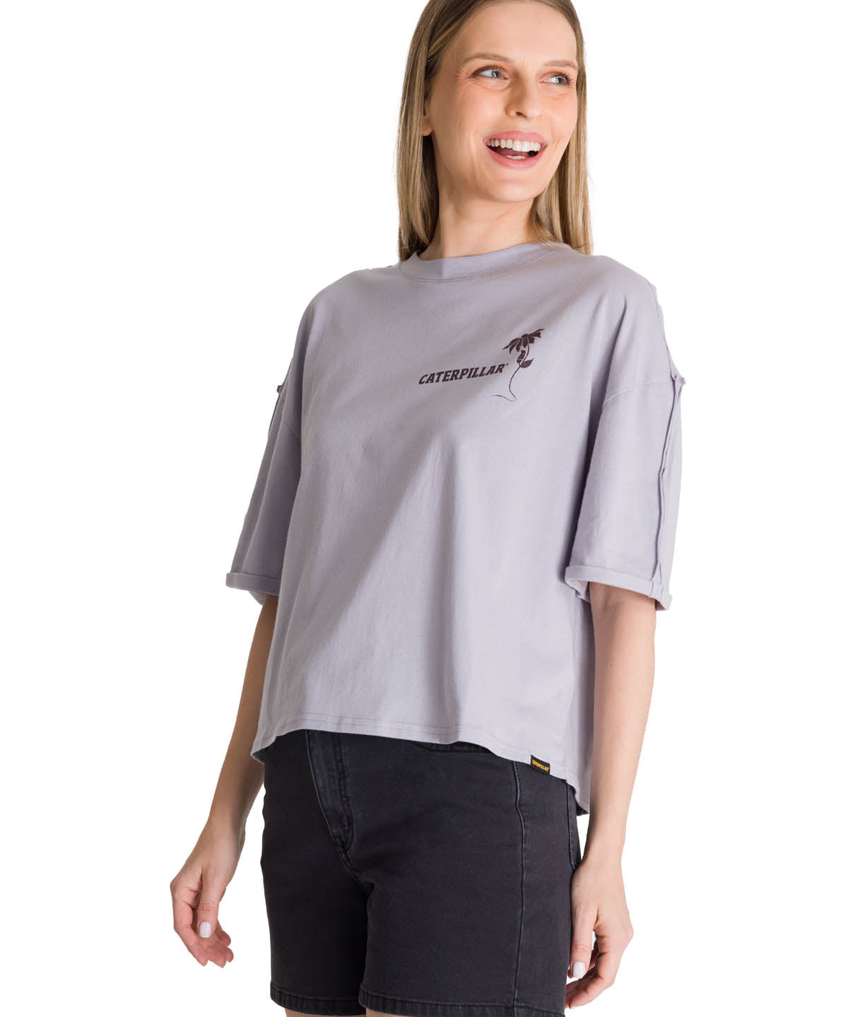 Camiseta Oversize Graphic Tee Para Mujer Color Gris-2