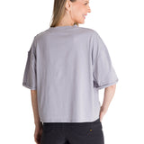Camiseta Oversize Graphic Tee Para Mujer Color Gris-3