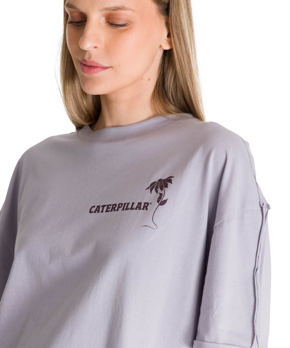 Camiseta Oversize Graphic Tee Para Mujer Color Gris-4