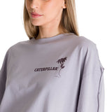 Camiseta Oversize Graphic Tee Para Mujer Color Gris-4