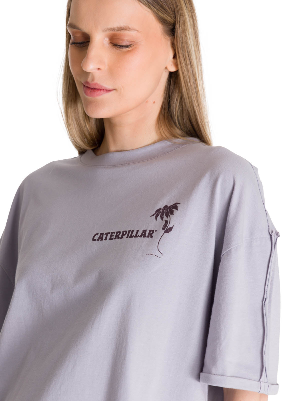 Camiseta Oversize Graphic Tee Para Mujer Color Gris-4