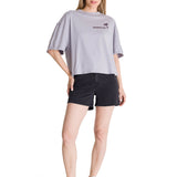 Camiseta Oversize Graphic Tee Para Mujer Color Gris-5