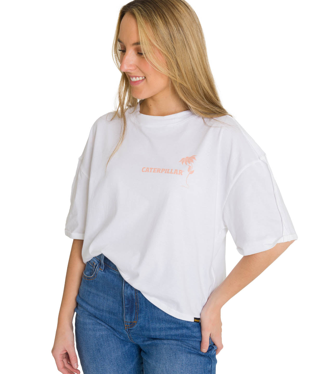 Camiseta Oversize Graphic Tee Para Mujer Color Blanco-2
