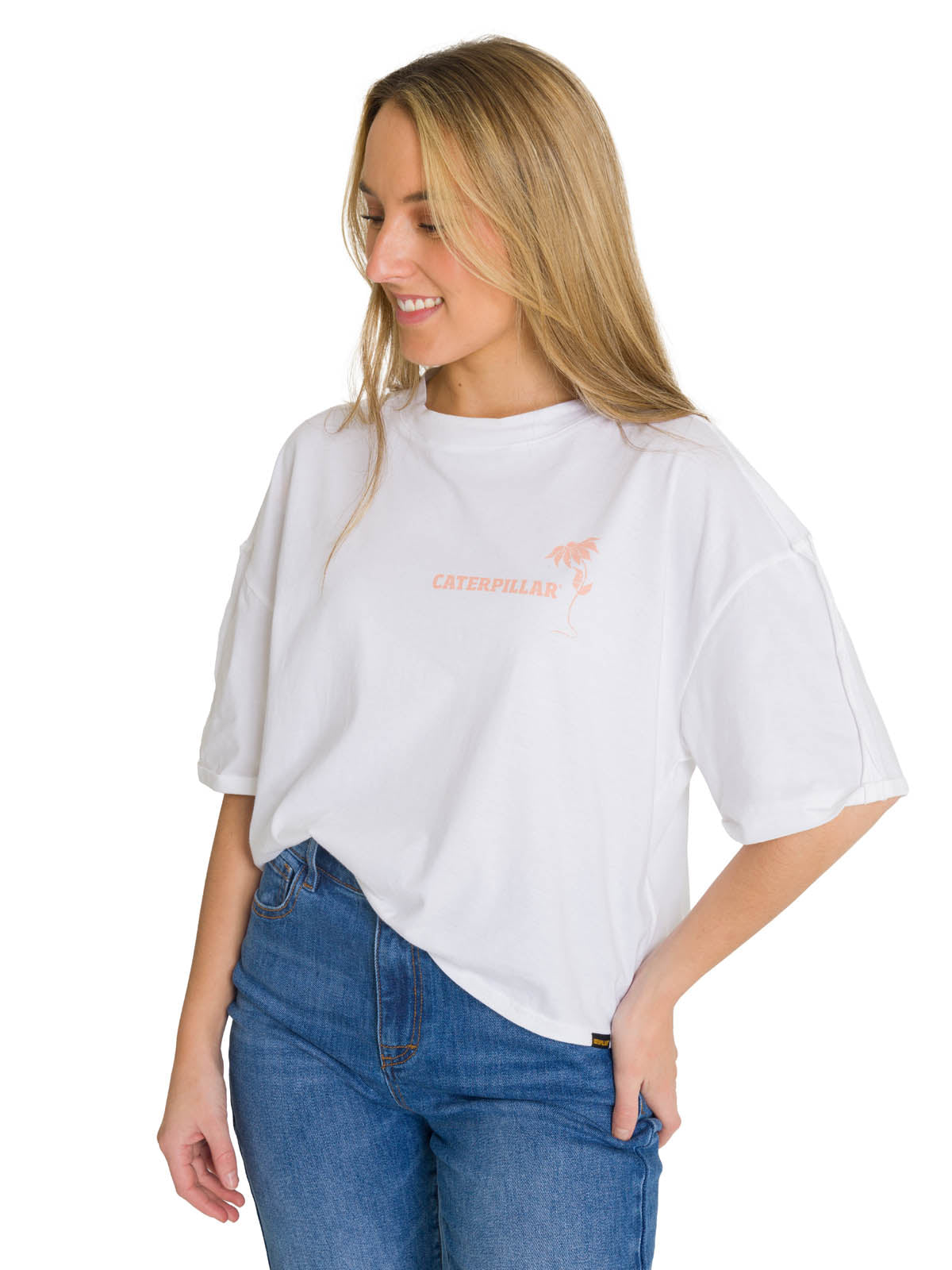 Camiseta Oversize Graphic Tee Para Mujer Color Blanco-2