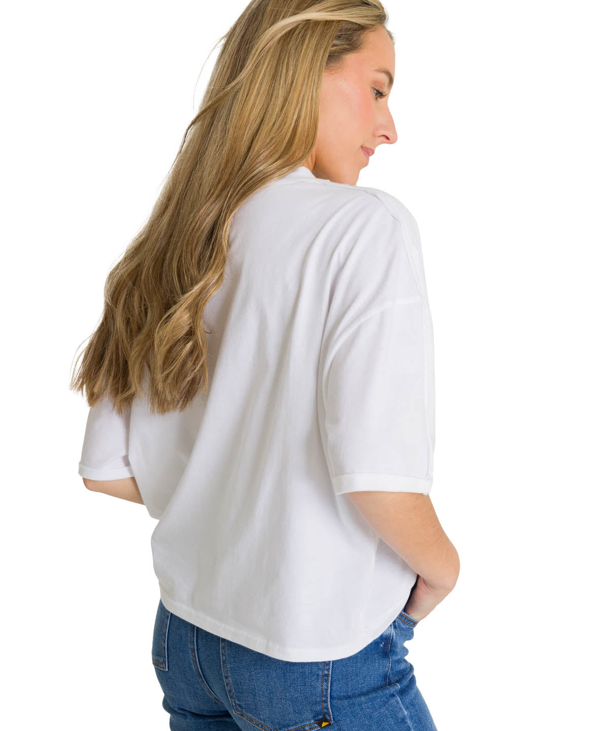 Camiseta Oversize Graphic Tee Para Mujer Color Blanco-3