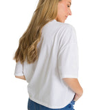 Camiseta Oversize Graphic Tee Para Mujer Color Blanco-3