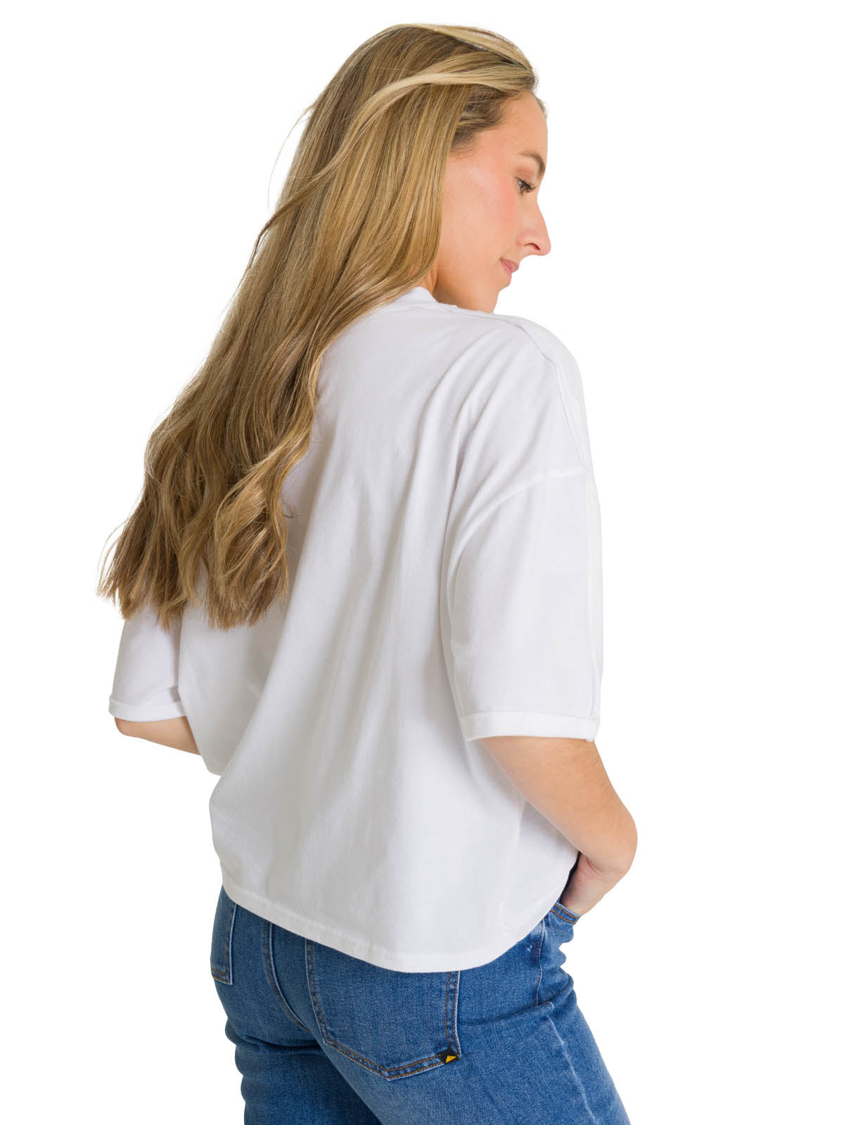 Camiseta Oversize Graphic Tee Para Mujer Color Blanco-3
